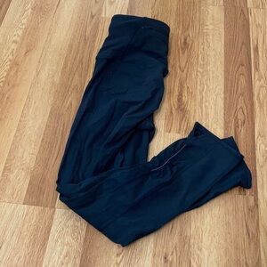 Lululemon / Ruched Calves Thigh Pocket Yoga Workout Leggings Navy Blue Size 2